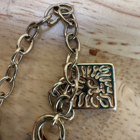 Gold-Tone Chain Link Necklace With Crystal Accents By Anne Klein - Picture 7 of 10